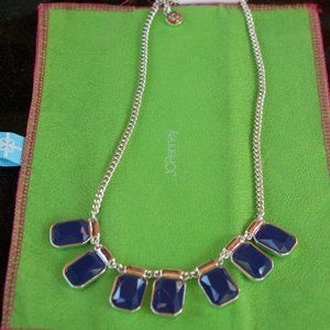 💙 NEW Liz Claiborne Navy Blue & Silver Necklace